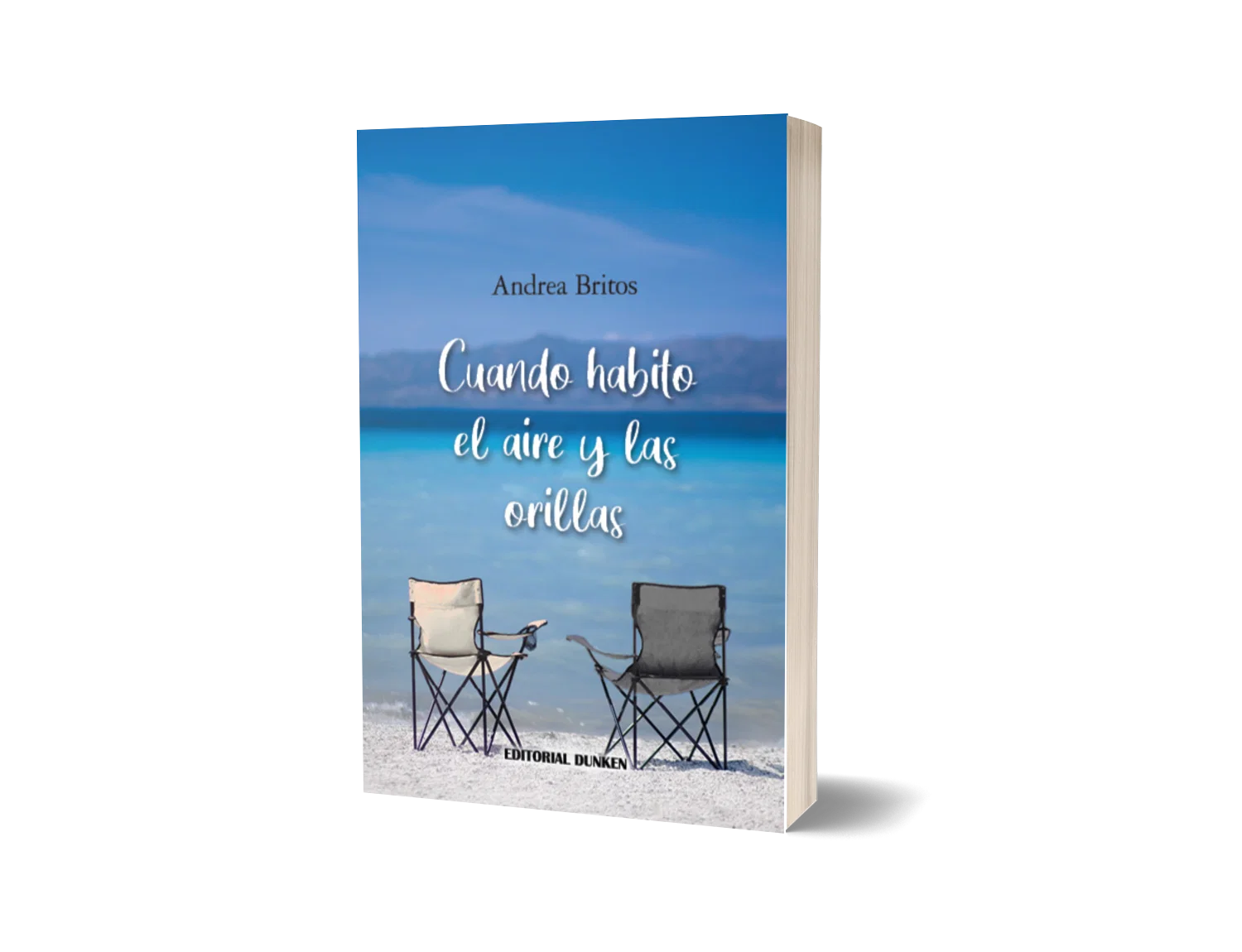 Portada del poemario 'Cuando habito el aire y las orillas' de Andrea Britos — Editorial Dunken